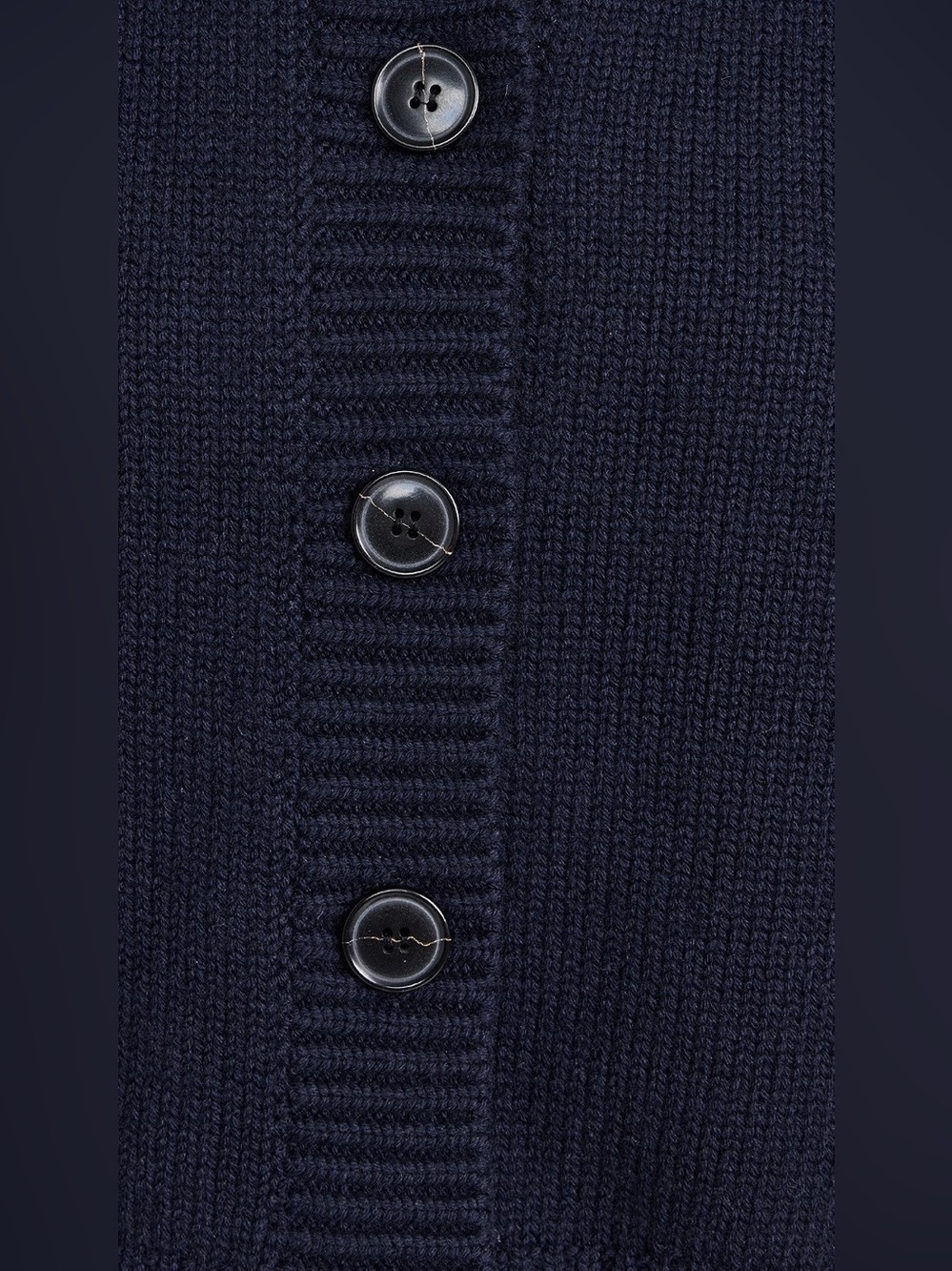 FRAME Chunky Femme Wool Cashmere Rib Knit Cardigan Navy S - Picture 4 of 12